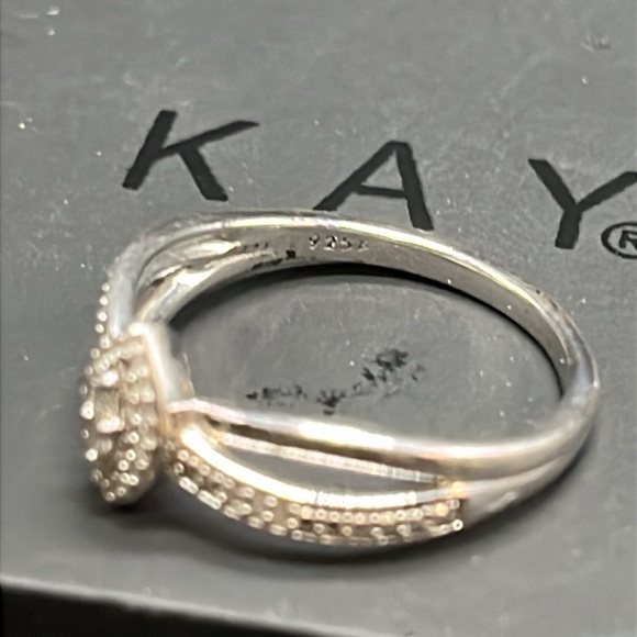 Kay Jewelers Sterling Silver White Diamond Ring - Picture 2 of 3